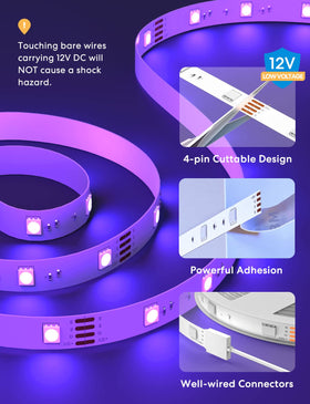 Meross color-changing LEDs with sunrise/sunset timer for daily transitions