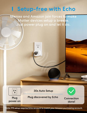 Meross Matter Smart Plug Mini wall plug demonstrates universal compatibility with smart ecosystems.