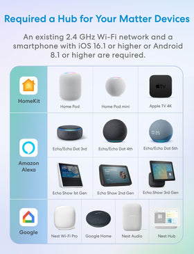 Meross Matter smart plug voice control with smart speaker.