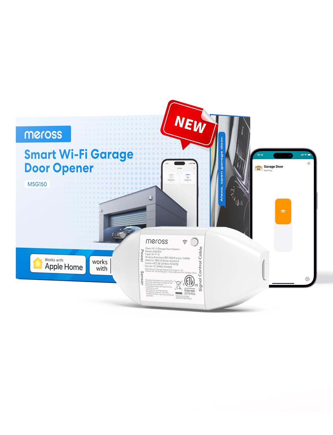 meross Smart Garage Door Remote enables convenient hands-free control with HomeKit and voice assistants.