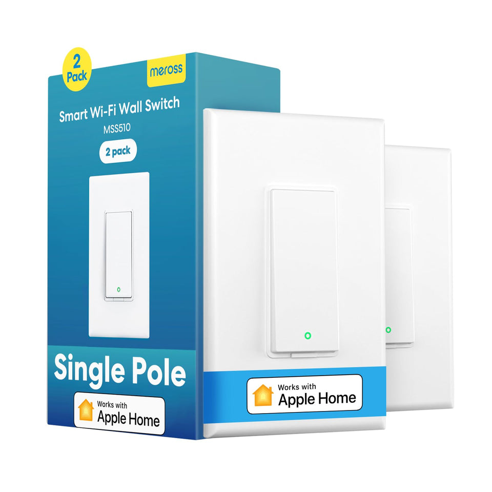 Meross smart light switch remote control enables hands-free lighting control.