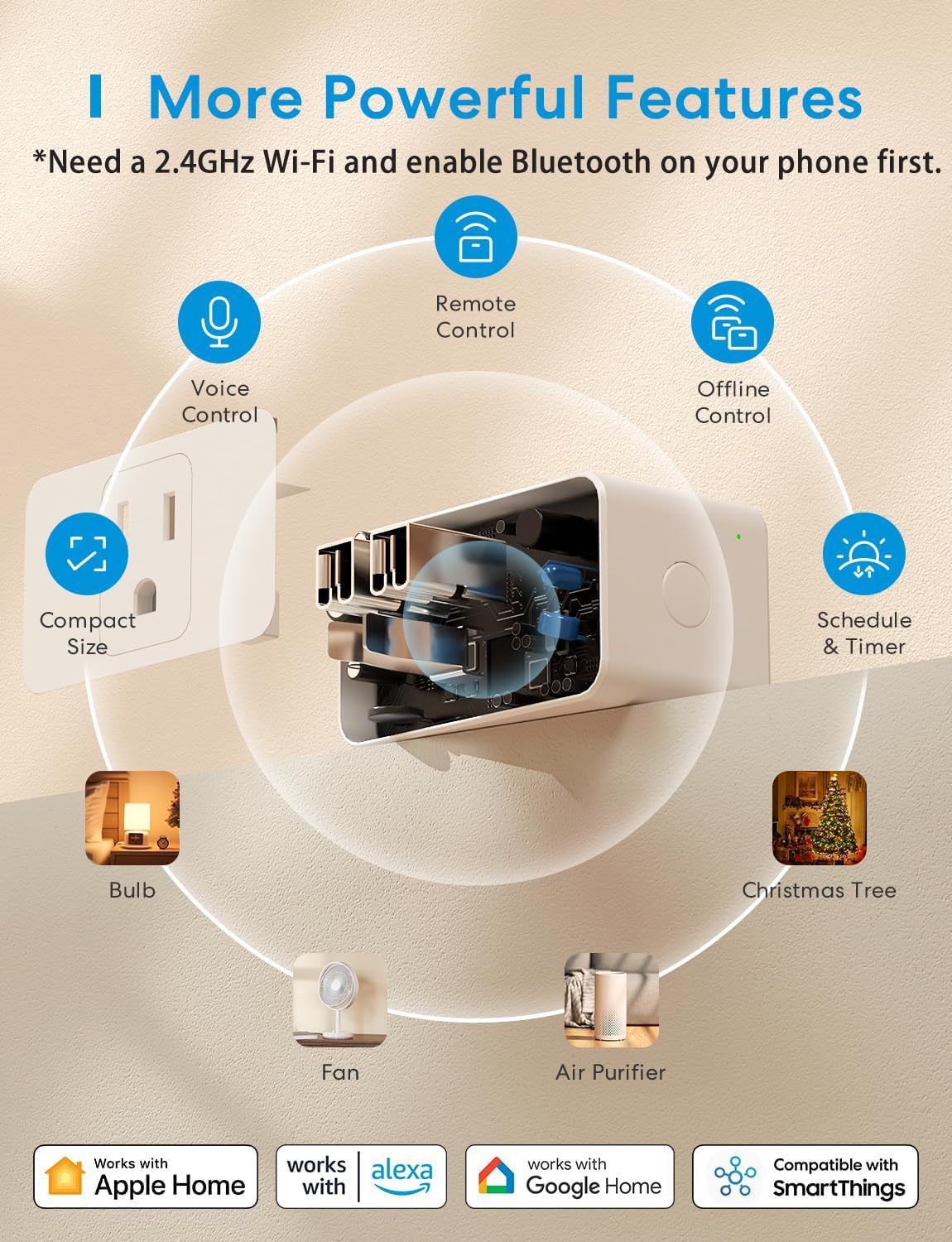 Meross Smart Plug Mini app schedule ensuring lights turn on automatically.