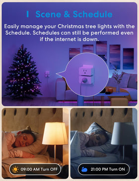 Meross Smart Plug Mini used to schedule on/off times and automate routines.