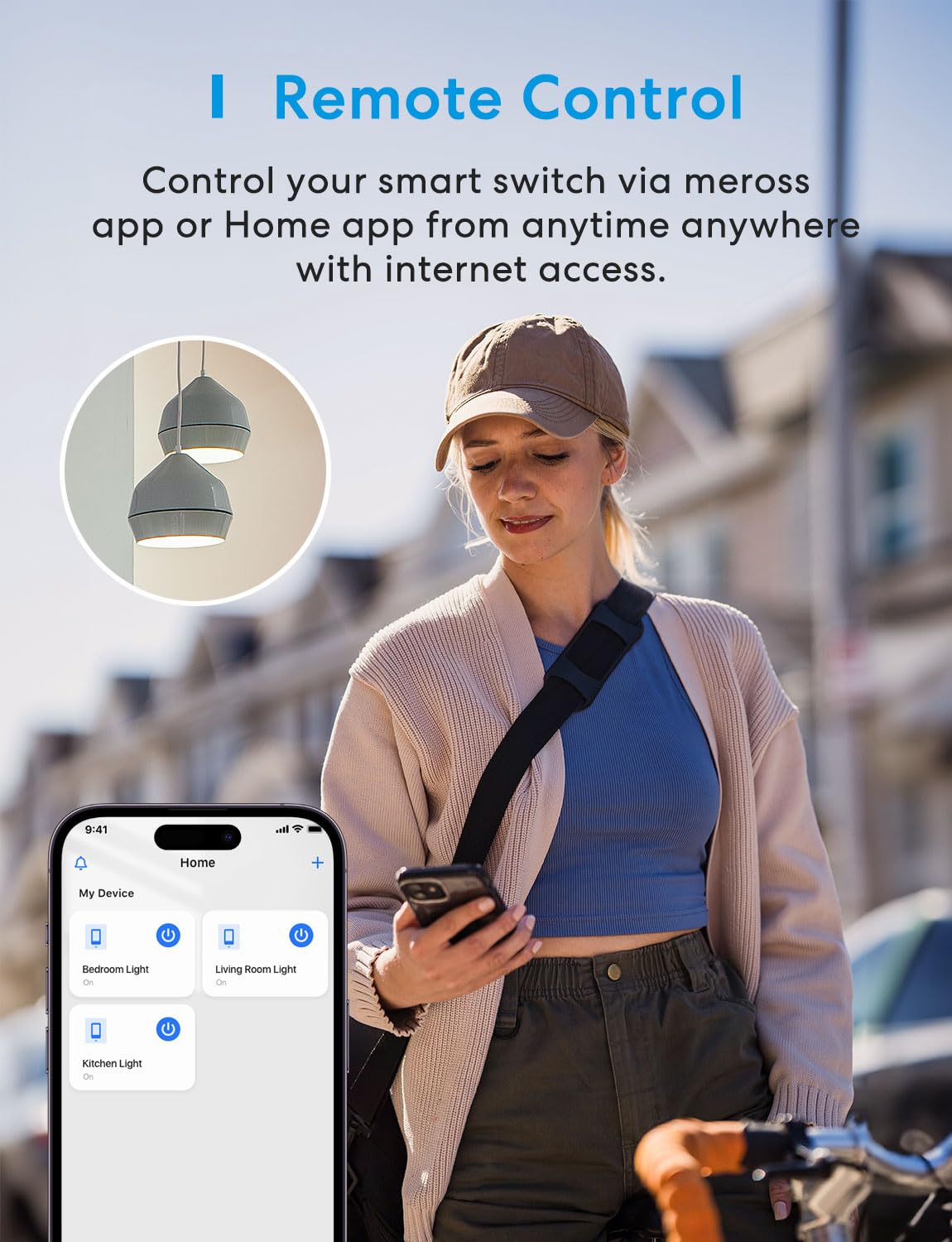 meross Smart Switch 4 Pack provides remote access from anywhere via the app.