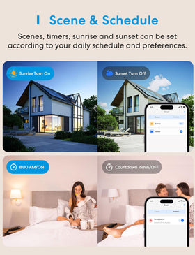 meross Smart Switch 4 Pack enables voice control with compatible assistants.