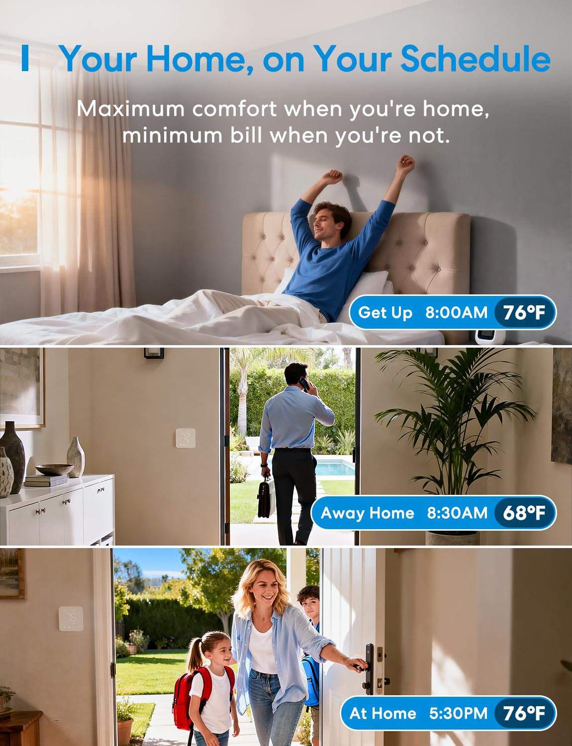 Meross scheduling screen displays 24 7 energy friendly routines
