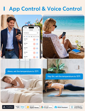 Meross thermostat with voice control supporting Alexa and Google Assistant