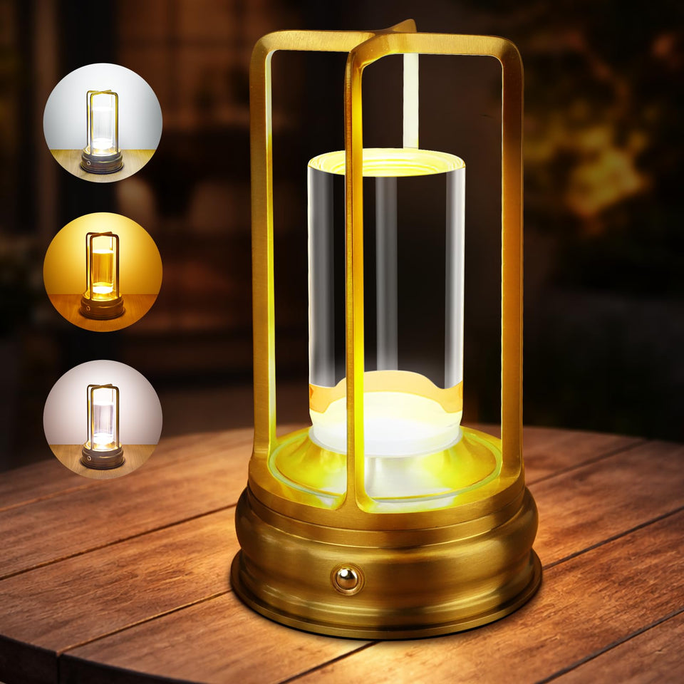 MeRGBWLife cordless table lamp base with a sleek metal finish for modern decor