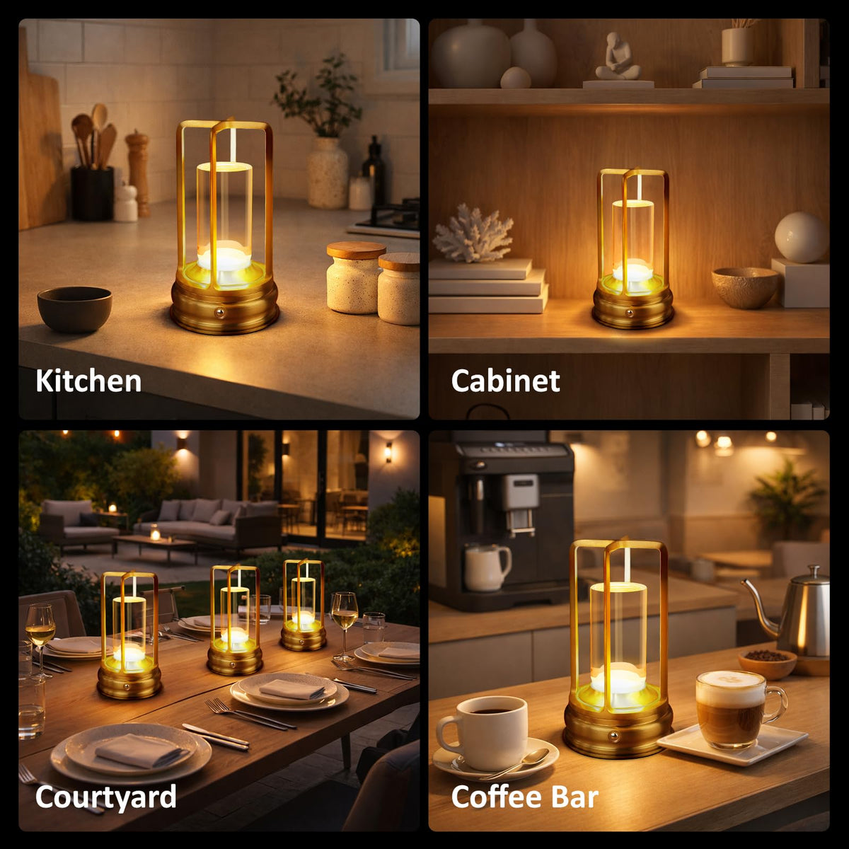 MeRGBWLife cordless table lamp metal body delivers durability and a premium feel