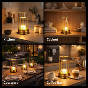 MeRGBWLife cordless table lamp metal body delivers durability and a premium feel