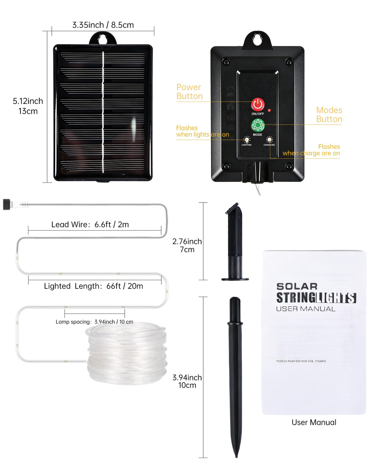 MERRIMAX M Solar Rope Lights IP65 waterproof for all weather.