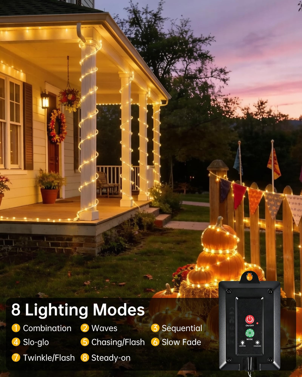 MERRIMAX M Solar Rope Lights night ambiance enhances garden parties.