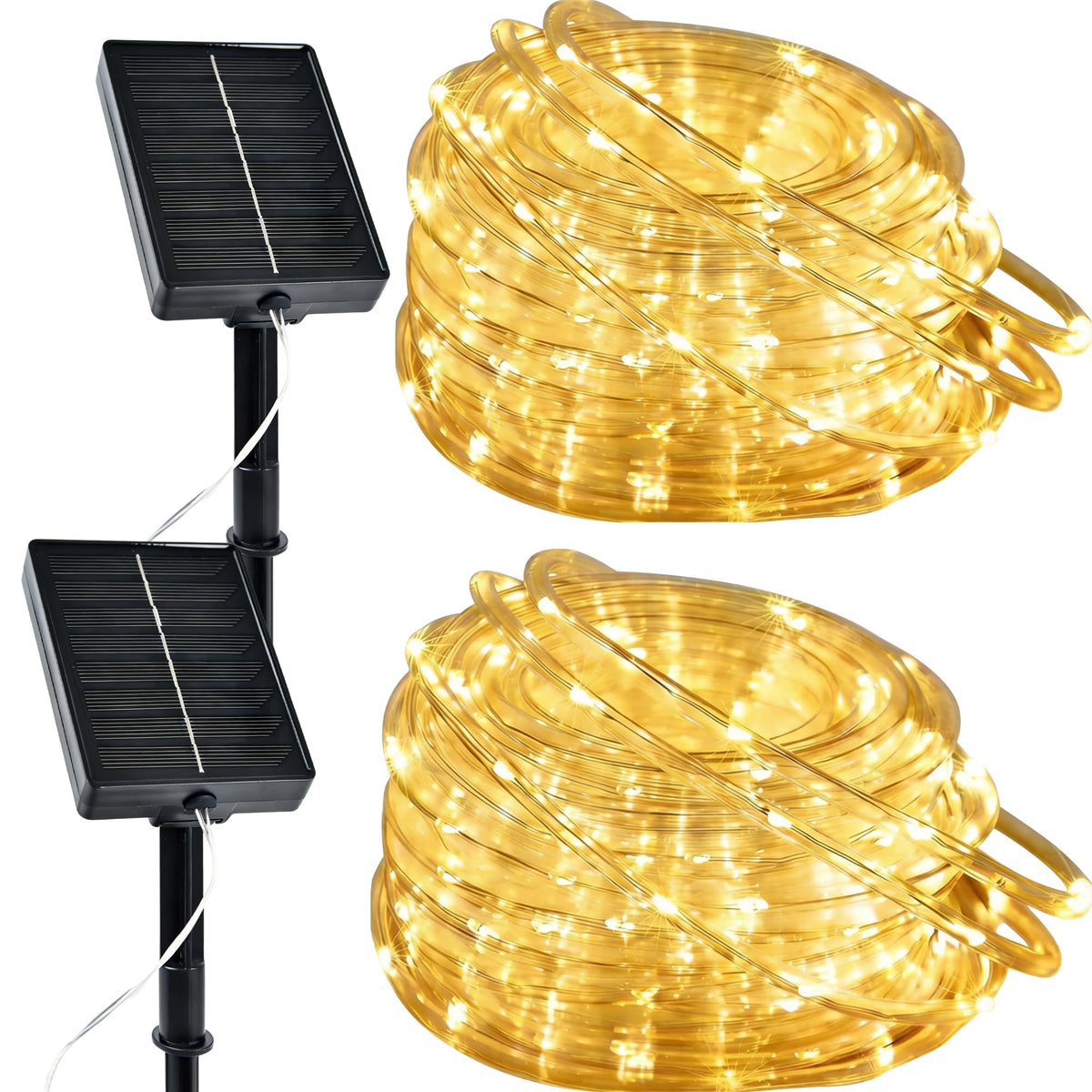 MERRIMAX M Solar Rope Lights outdoor 72ft 200LED wraps around a tree for versatile illumination.