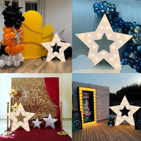 Merry Mosaics star marquee stores flat for easy re-use.