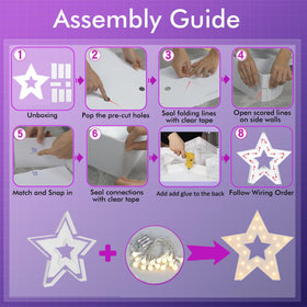 Merry Mosaics pre-cut star frame saves time during setup.