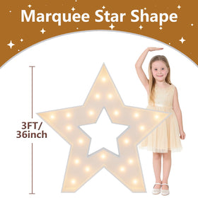 Merry Mosaics star marquee lights on provide warm glow without overheating.