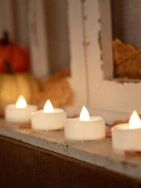 Merrynights ivory-look flameless tea light for soft candle ambience