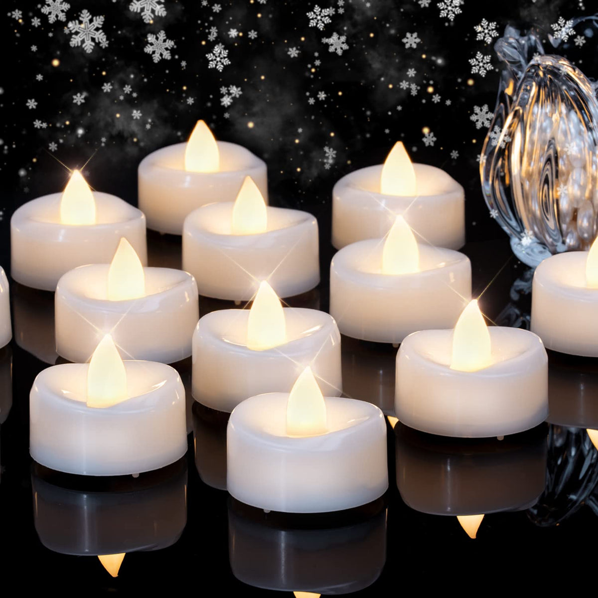 Merrynights LED tea light with Mobius ring design for elegant table décor