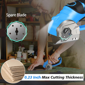 Mershca cordless electric scissors with LED light aid precise cuts in dim spaces.