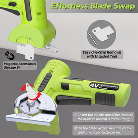 Mershca cordless scissors dual-trigger safety prevents accidental starts