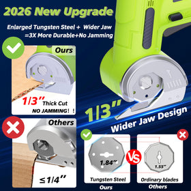 Mershca cordless scissors wide opening for thicker materials