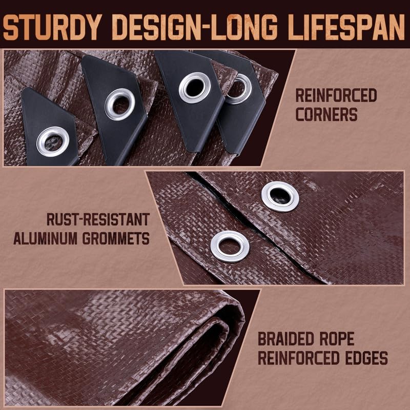 MERUYOO 8 Mil Tarp all-weather waterproof protection against sun and rain