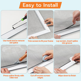 MERUYOO easy install with roller tool for fast, scratch-free mesh setup