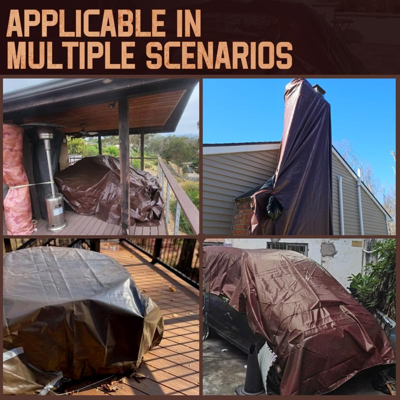 MERUYOO tarp multipurpose cover suitable for boats, grills, and plants