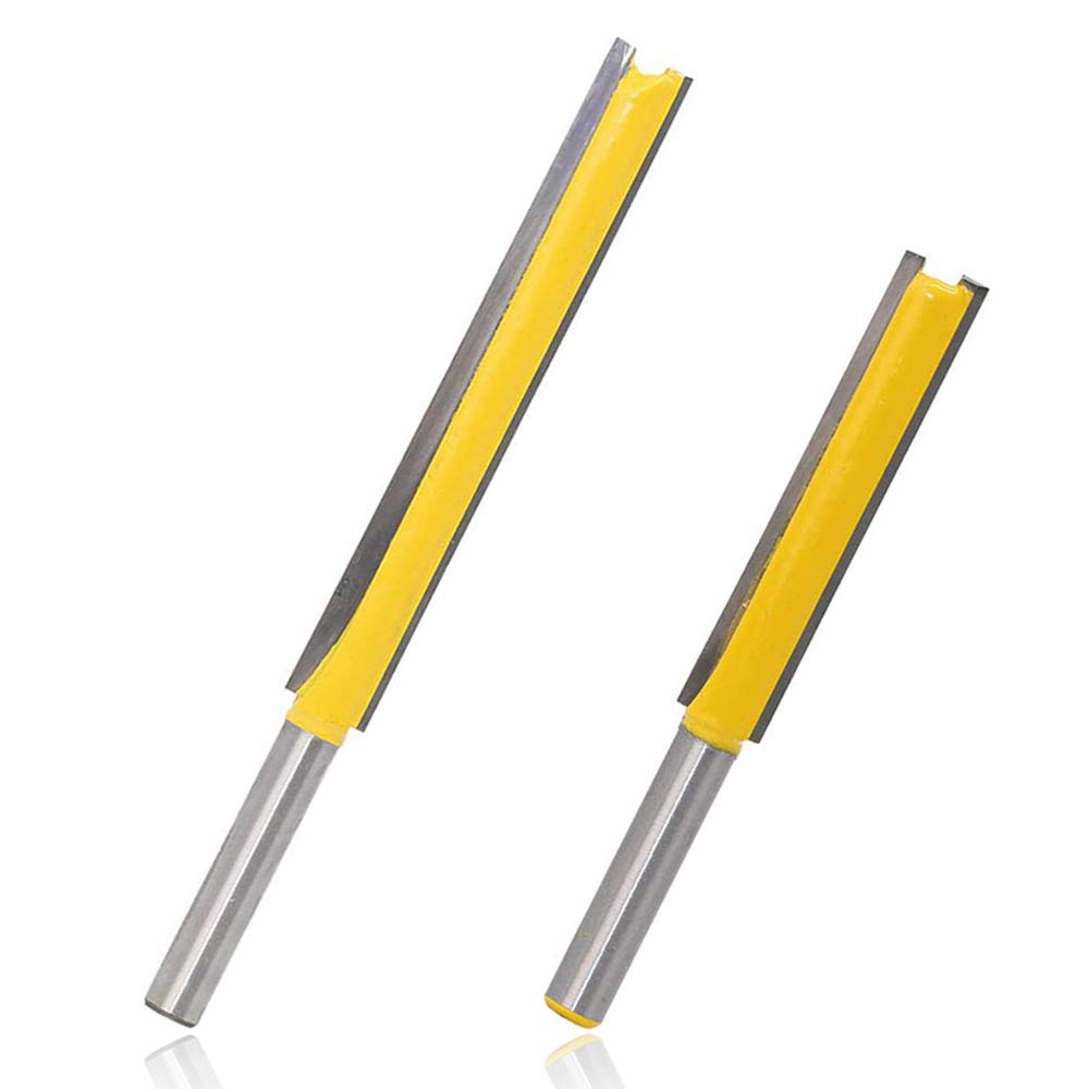 Mesee long straight router bit with 2 inch cutting depth for clean dado cuts
