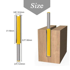 Mesee long straight router bit with 3 inch cutting depth for precise grooves