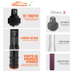 MESGS 72-tooth ratchet enables smooth tightening in tight spots.