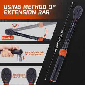 MESGS reversible head allows clockwise and counterclockwise operation.