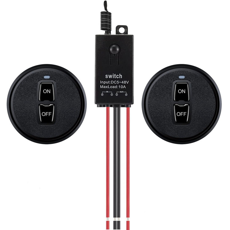 Meskliu 12V wireless mini remote switch front view for easy remote control