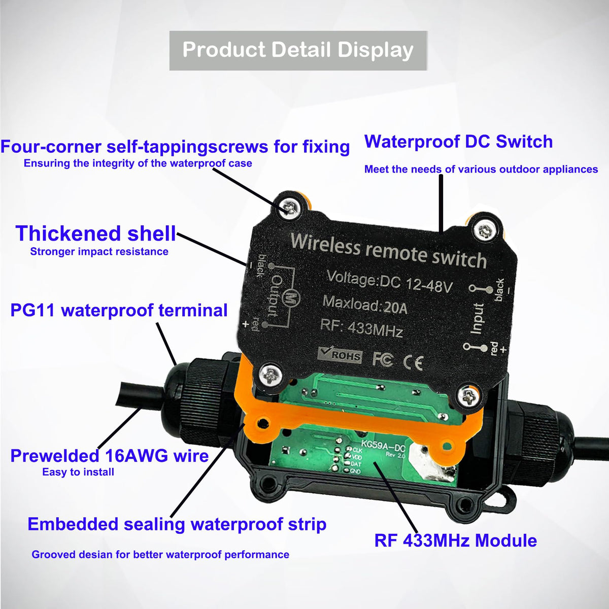 Meskliu relay receiver installed for reliable hands-free power control