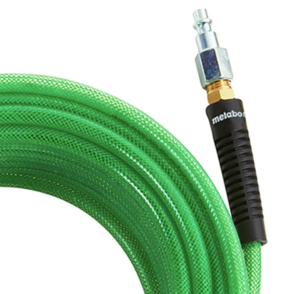 Metabo HPT air hose spiral reinforcement, lightweight for easy handling.