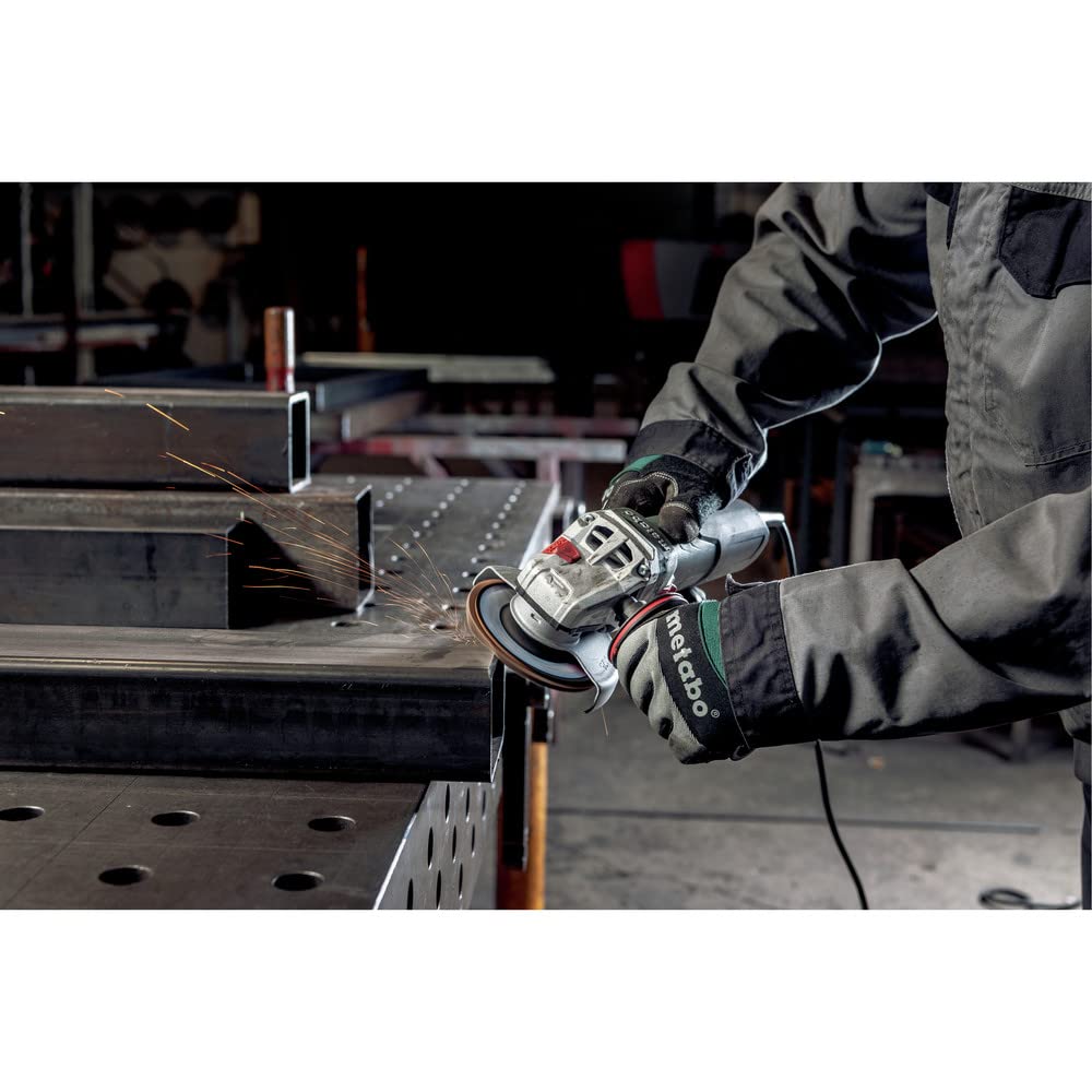 Metabo HPT angle grinder with safety guard adjustments for controlled cuts
