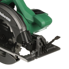 Integrated dust blower clears line of sight while cutting