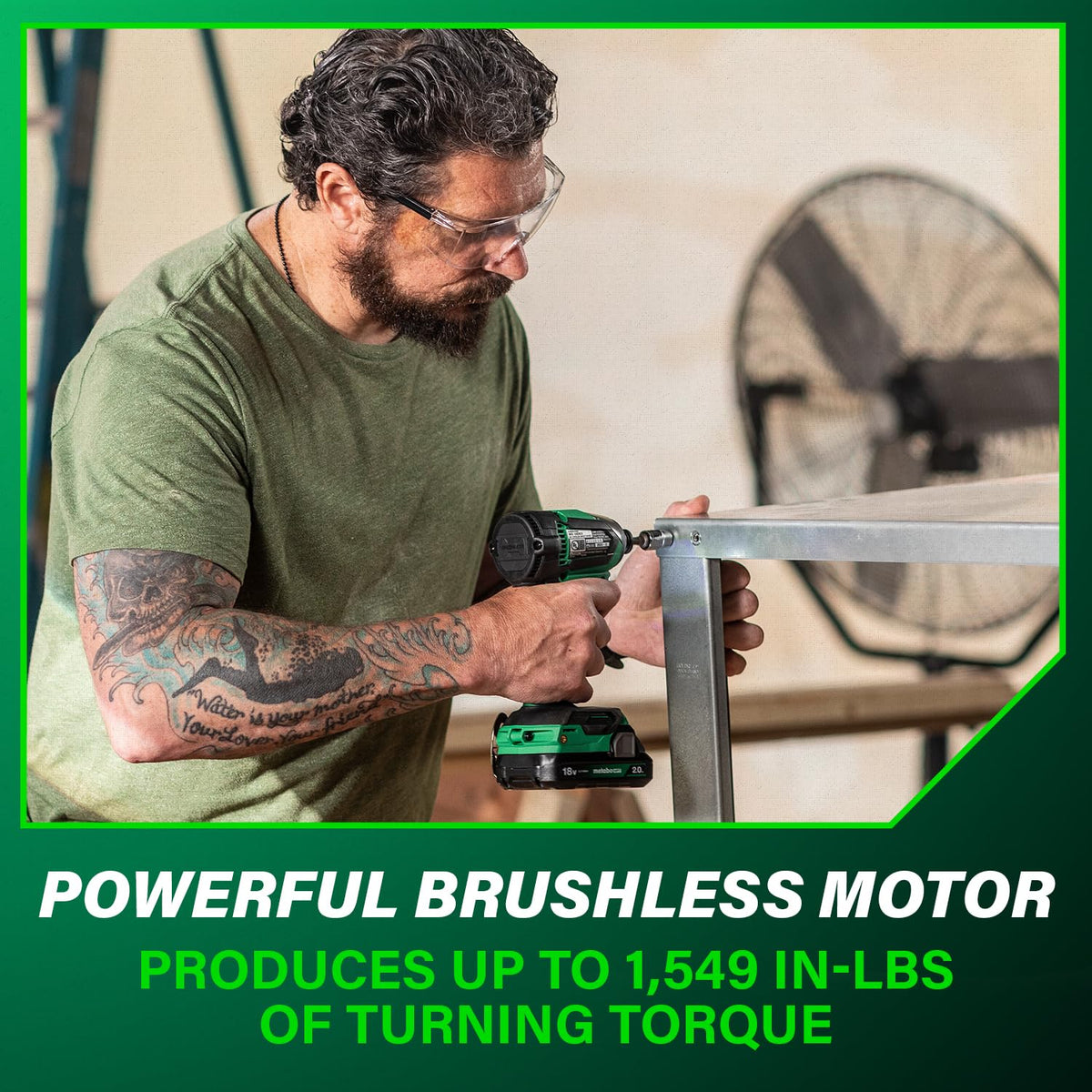 Metabo HPT compact, lightweight design reduces fatigue.