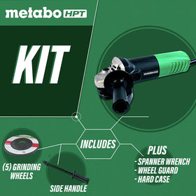 Metabo HPT G12SR4 spindle lock enables quick disc changes