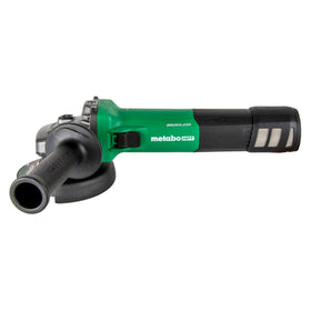 Metabo HPT G12VE2 anti-kickback feature shown during wheel binding scenario.