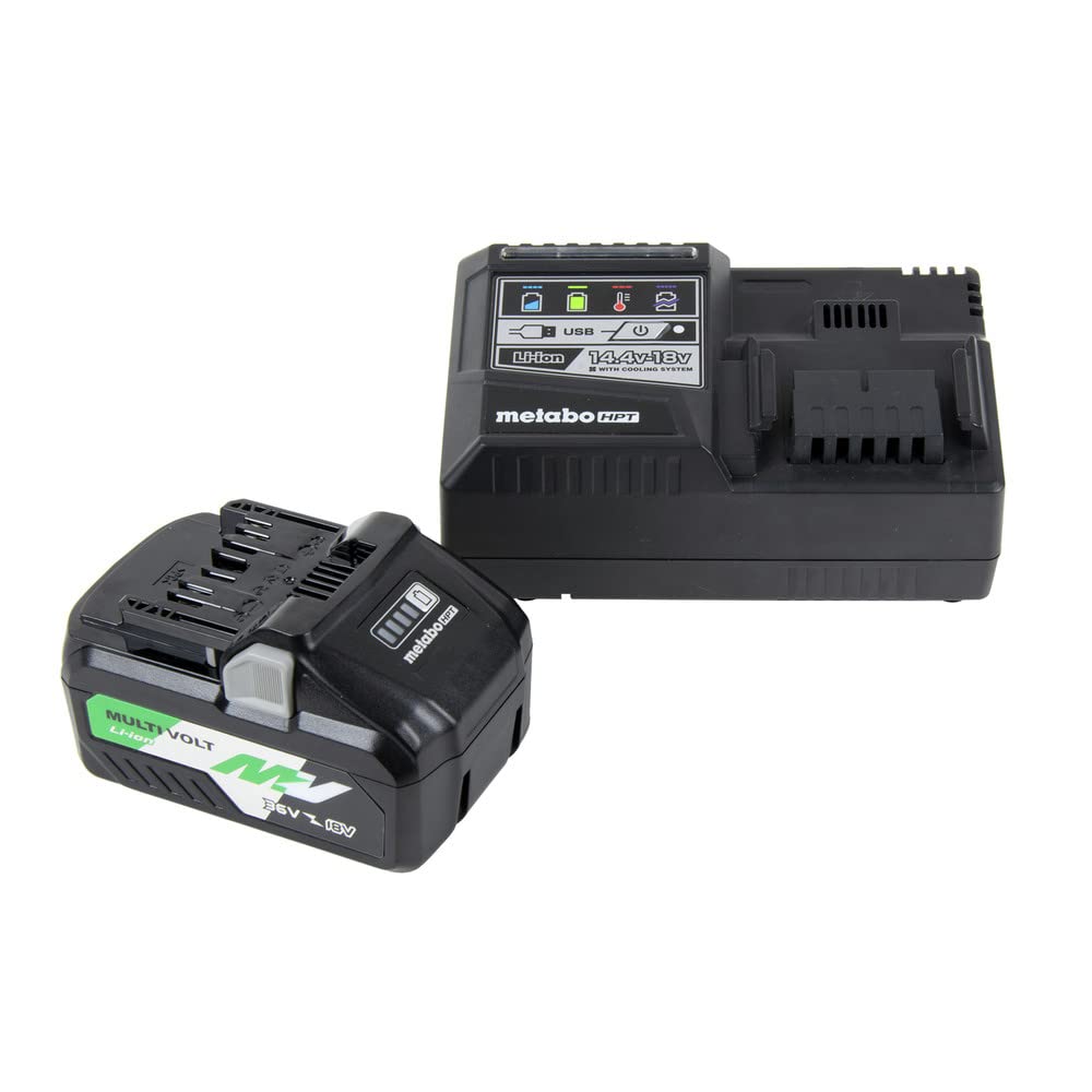 Metabo HPT MultiVolt 36V 4.0Ah battery powers compatible 18V tools.