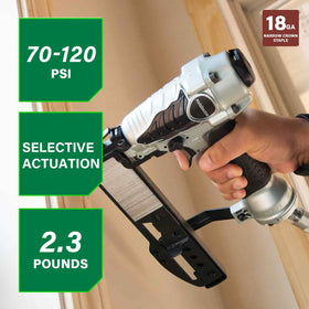 Metabo HPT N3804AB3 magazine loaded, ready for faster stapling.