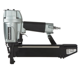 Metabo HPT N5008AC2 top-loading magazine for quick refills during roofing and sheathing tasks.