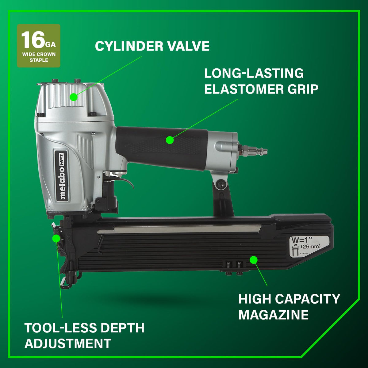 Metabo HPT N5024A2 cylinder valve quick response supports efficient driving speeds