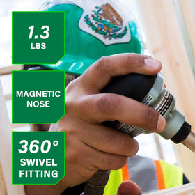 Metabo HPT NH90AB magnetic nose ready to start fastening.