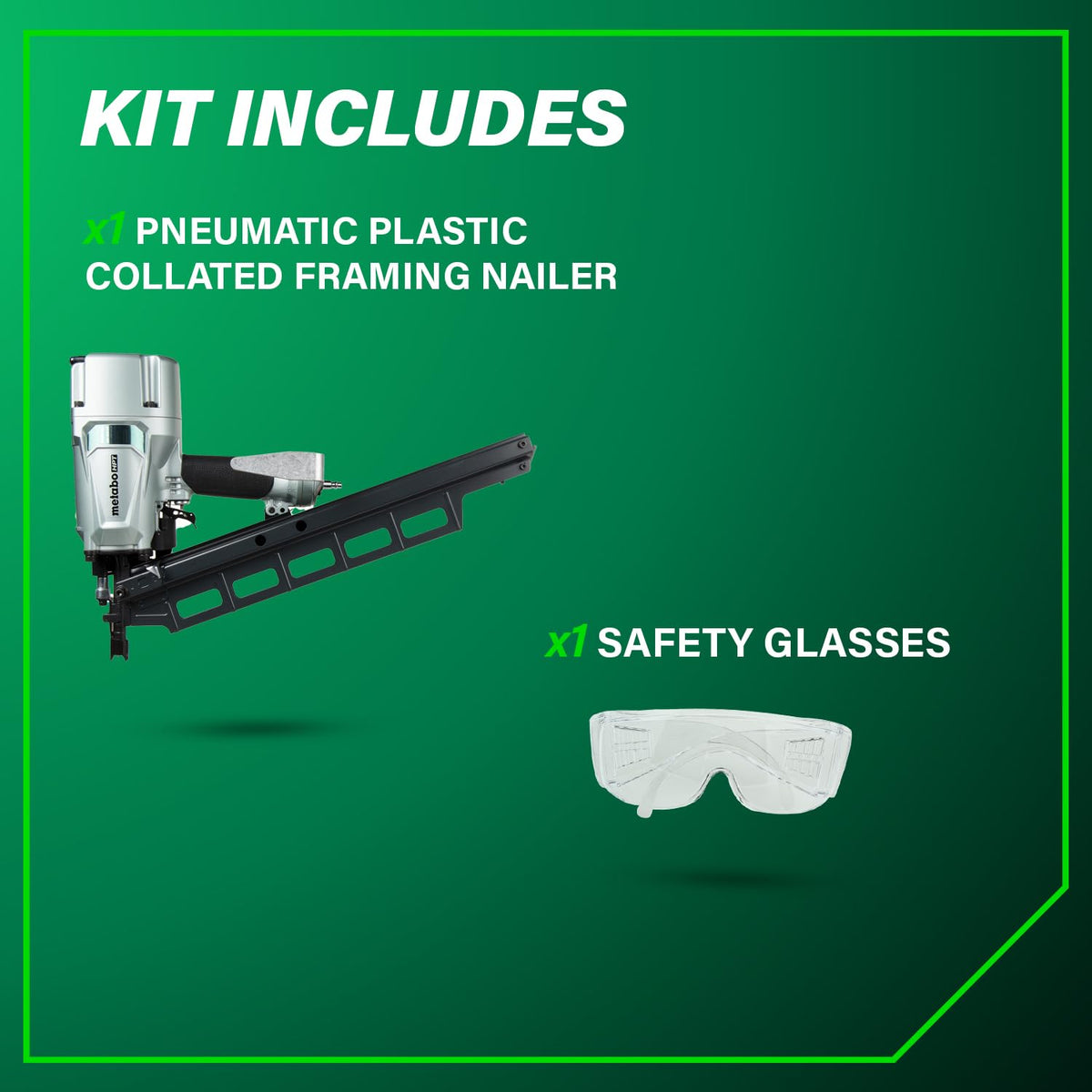Metabo HPT NR83A5 rafter hook mounted on left or right side
