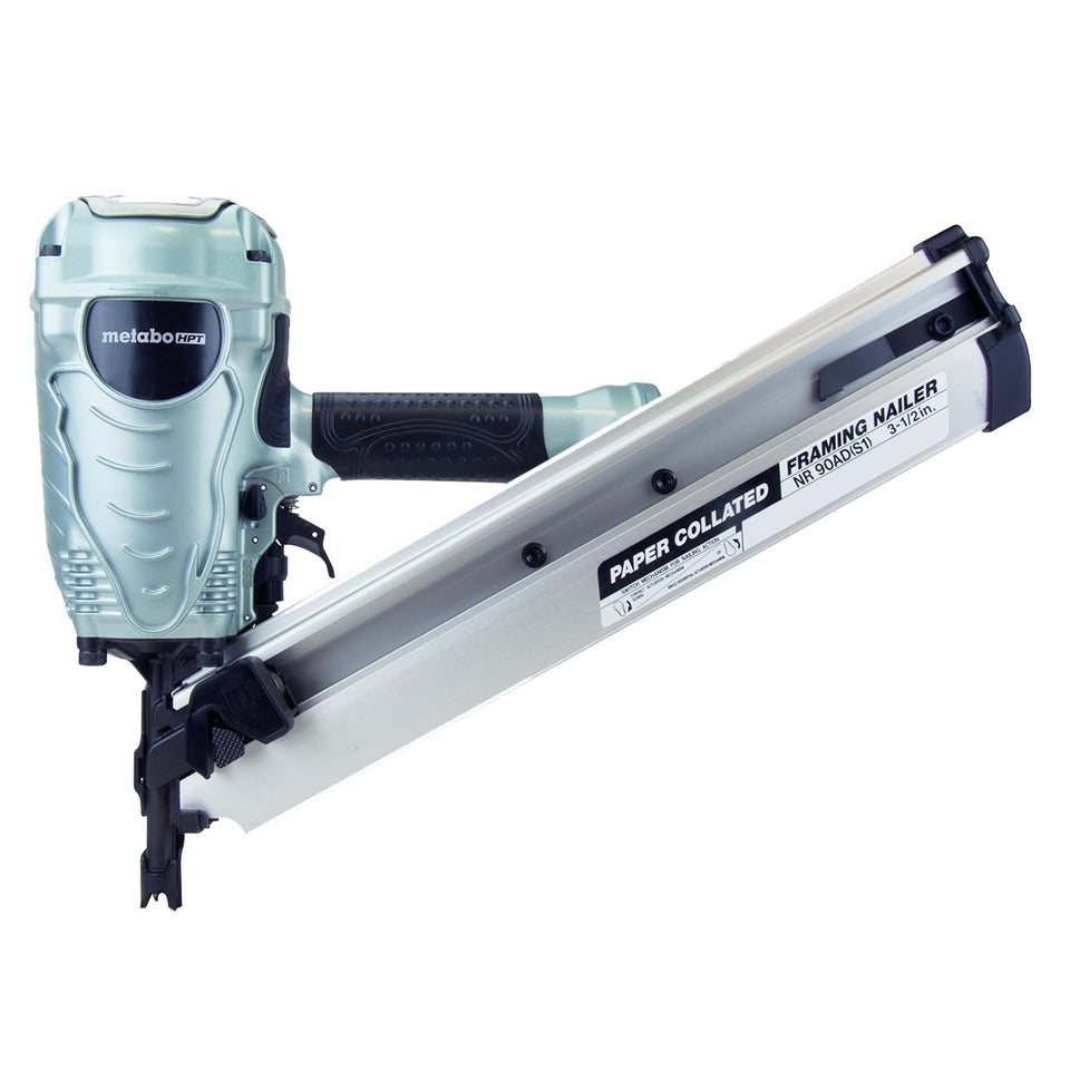 Metabo HPT NR90ADS1 framing nailer side view for precise framing tasks
