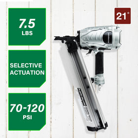 NR90AES1 framing nailer in action shows lightweight, balanced handling.