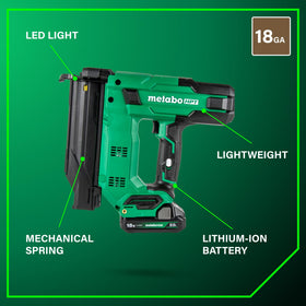 Metabo HPT NT1850DG battery installed in the tool for cordless use