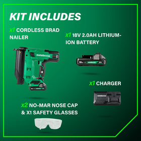 Metabo HPT NT1850DG LED work light illuminating the work area